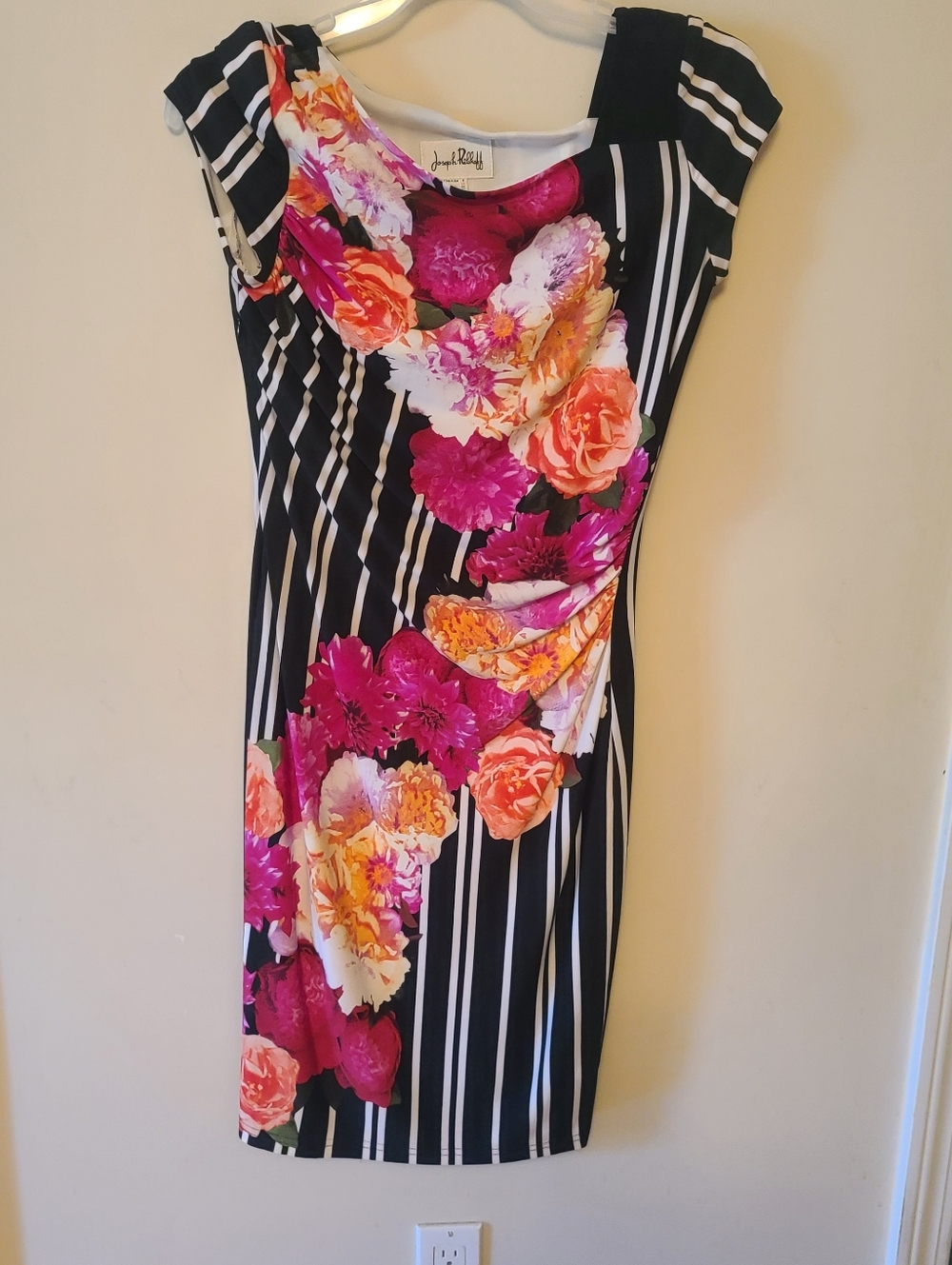 Joseph Ribkoff Ruched Midi Dress Sz 8